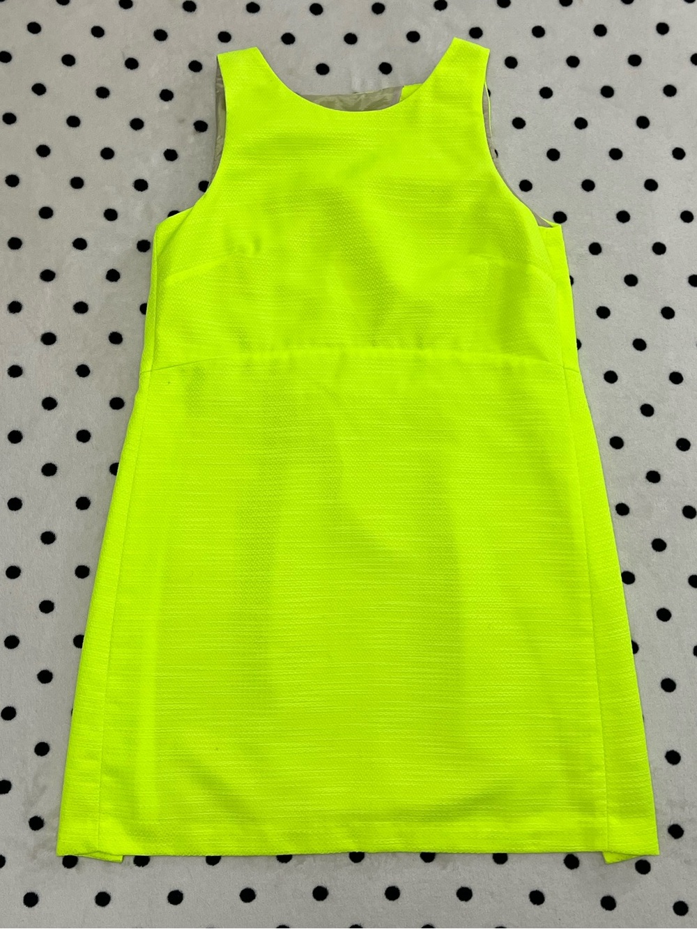 J. Crew Factory Neon Chartreuse Open Back Shift Dress Size 6